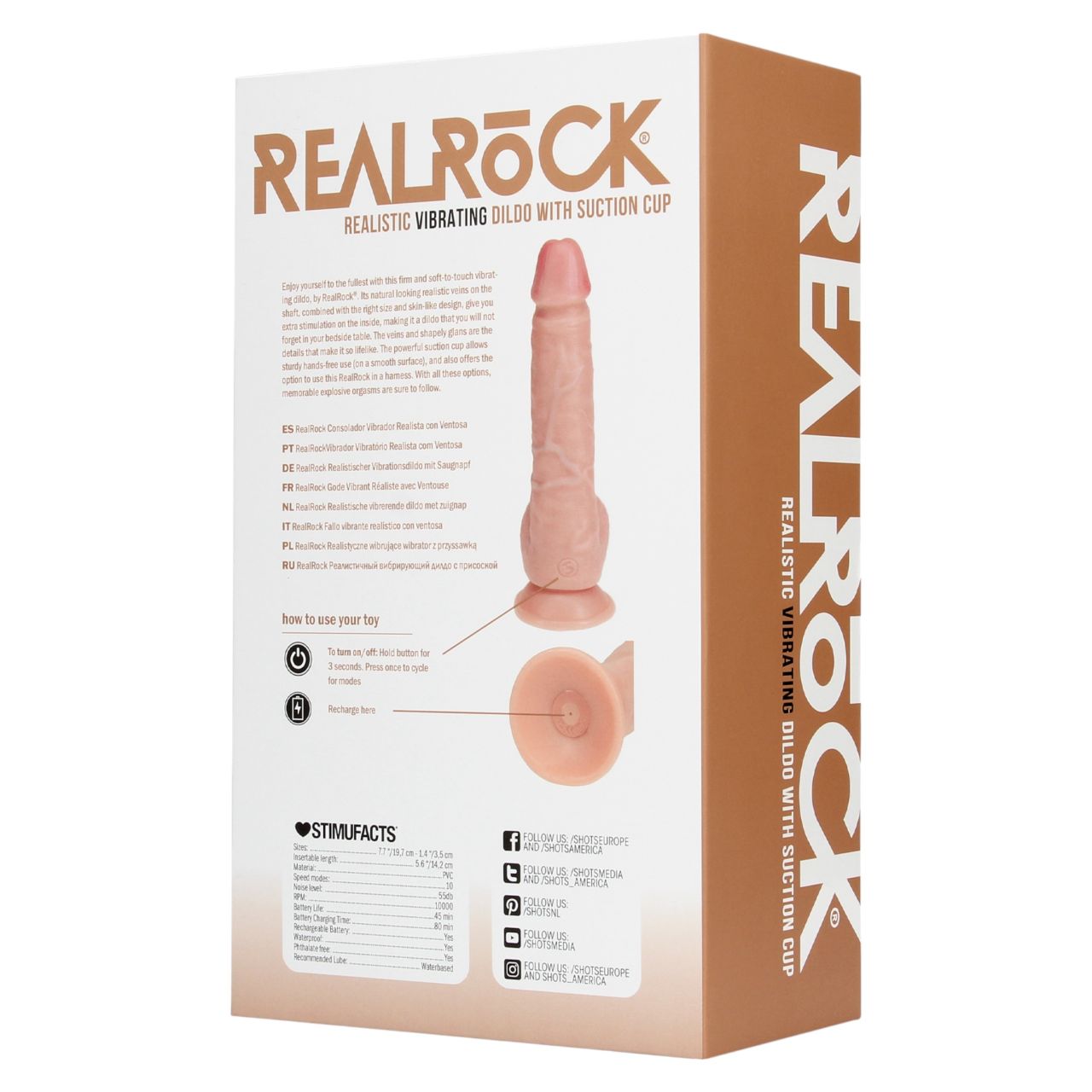 RealRock - natúr élethű, tapadókorongos vibrátor (18 cm) RealRock - natúr élethű, tapadókorongos vibrátor (18 cm)