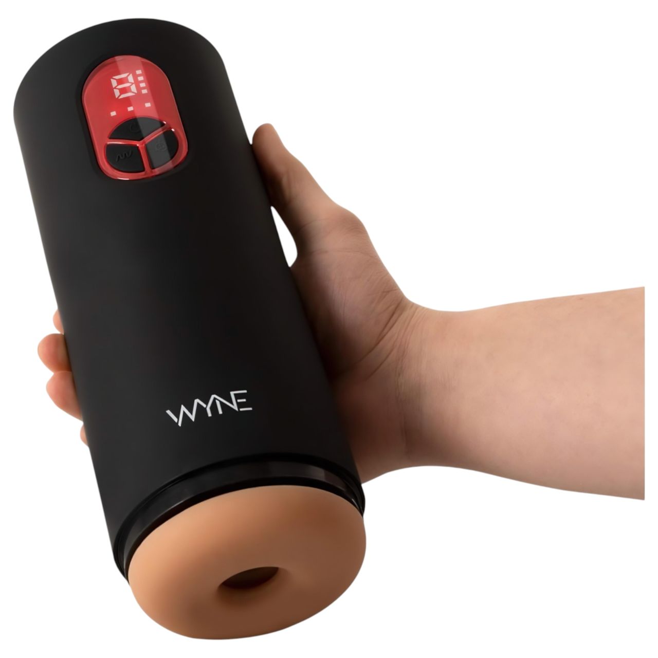 / WYNE 07 - akkus, rezgő-szívó maszturbátor férfiaknak (fekete)