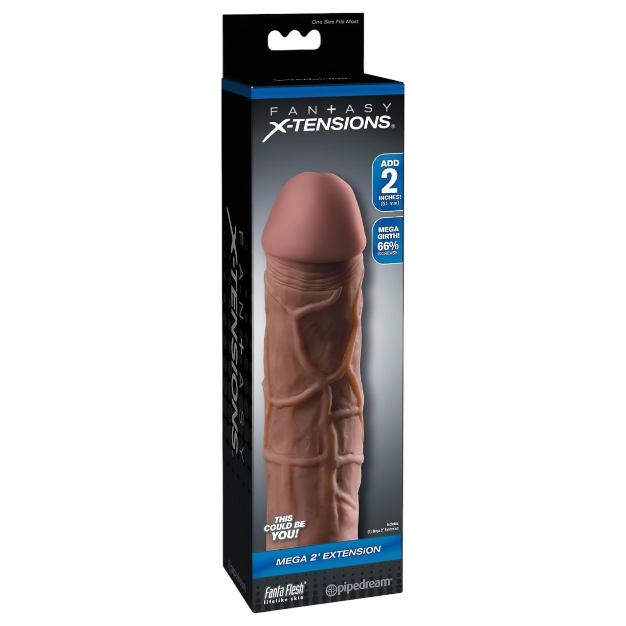 Pipedream X-TENSION Mega 2 - élethű péniszköpeny (20,3 cm) - sötét natúr Pipedream X-TENSION Mega 2 - élethű péniszköpeny (20,3 cm) - sötét natúr
