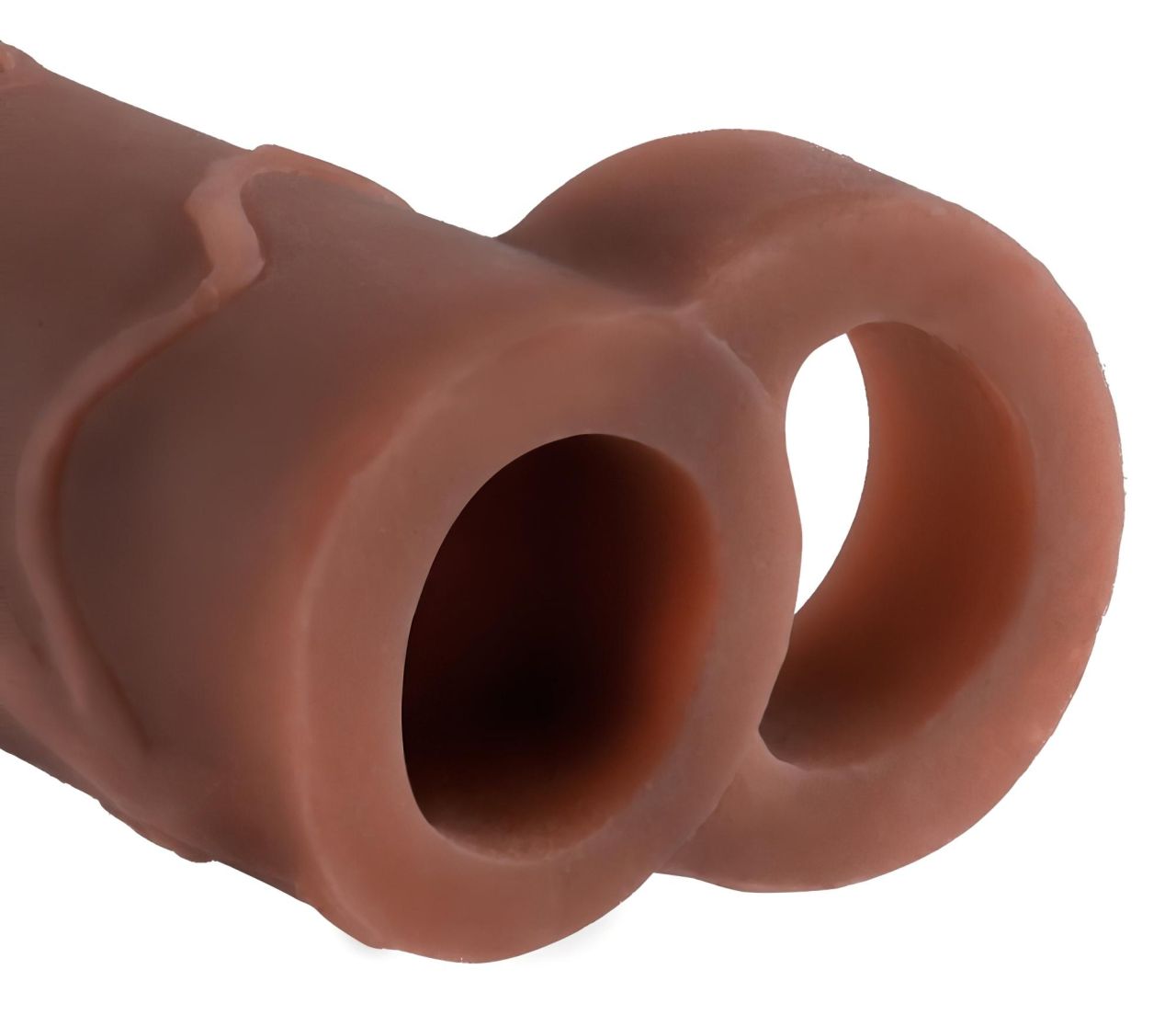 Pipedream X-TENSION Perfect 2 - heregyűrűs péniszköpeny - sötét natúr (19cm) Pipedream X-TENSION Perfect 2 - heregyűrűs péniszköpeny - sötét natúr (19cm)