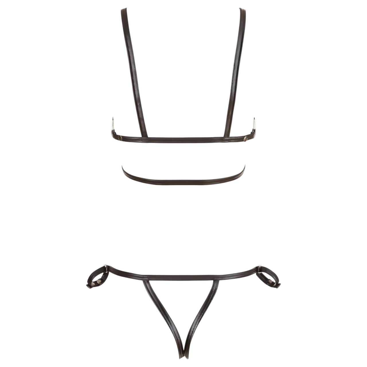 Cottelli Bondage - fényes dísz testhám bikini (fekete)