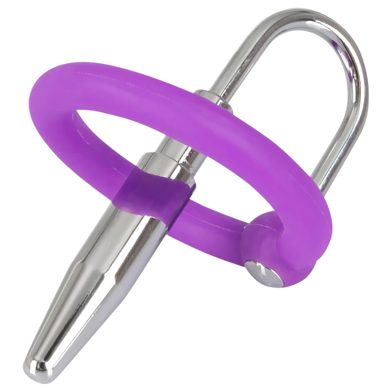 You2Toys - Penisplug - szilikon makkgyűrű kúpos dilátorrall (lila-ezüst) You2Toys - Penisplug - szilikon makkgyűrű kúpos dilátorrall (lila-ezüst)