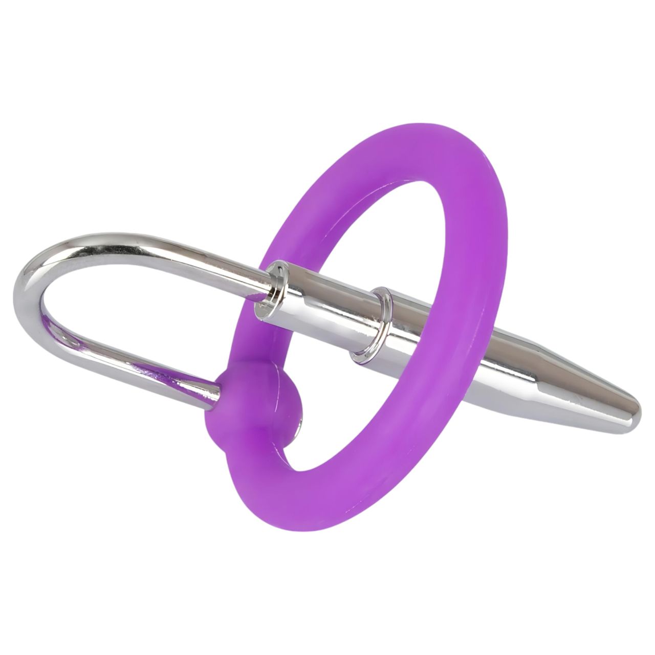 You2Toys - Penisplug - szilikon makkgyűrű kúpos dilátorrall (lila-ezüst) You2Toys - Penisplug - szilikon makkgyűrű kúpos dilátorrall (lila-ezüst)