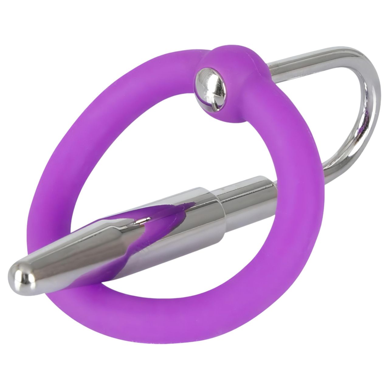 You2Toys - Penisplug - szilikon makkgyűrű kúpos dilátorrall (lila-ezüst) You2Toys - Penisplug - szilikon makkgyűrű kúpos dilátorrall (lila-ezüst)