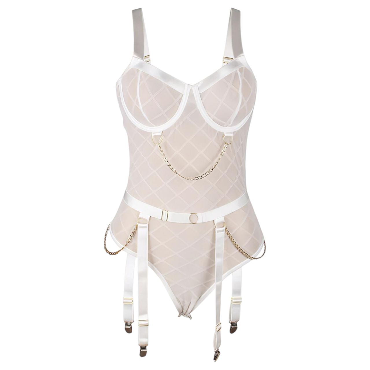 Subblime 954291 - láncos, áttetsző body szett (fehér, L-XL) Subblime 954291 - láncos, áttetsző body szett (fehér, L-XL)
