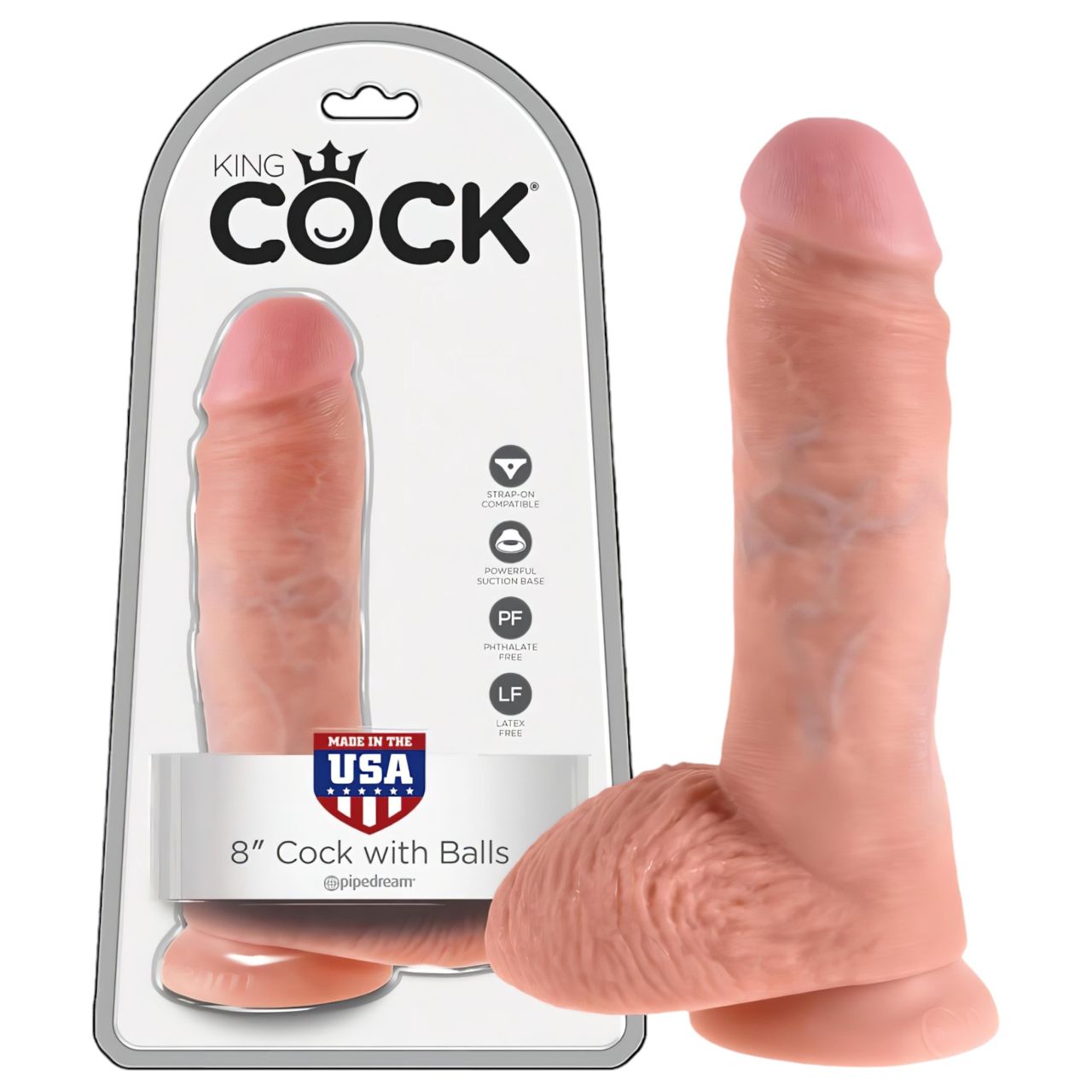 King Cock 8 herés dildó (20 cm, testszínű) King Cock 8 herés dildó (20 cm, testszínű)