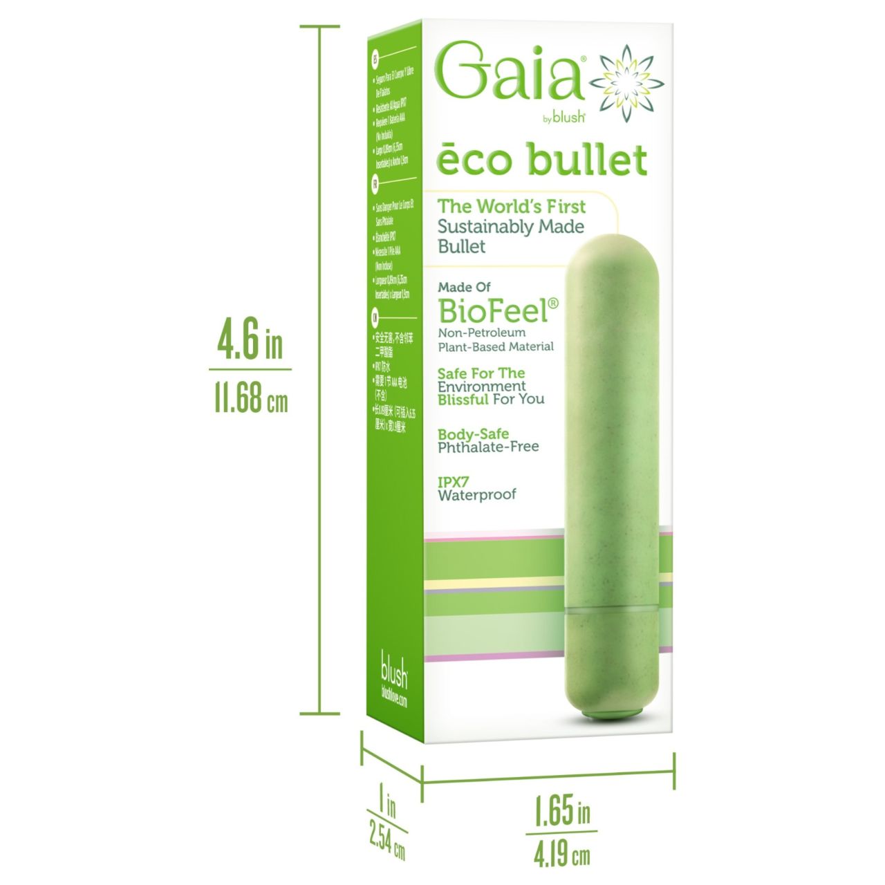 Gaia Eco M - környezetbarát rúdvibrátor (zöld) - közepes Gaia Eco M - környezetbarát rúdvibrátor (zöld) - közepes