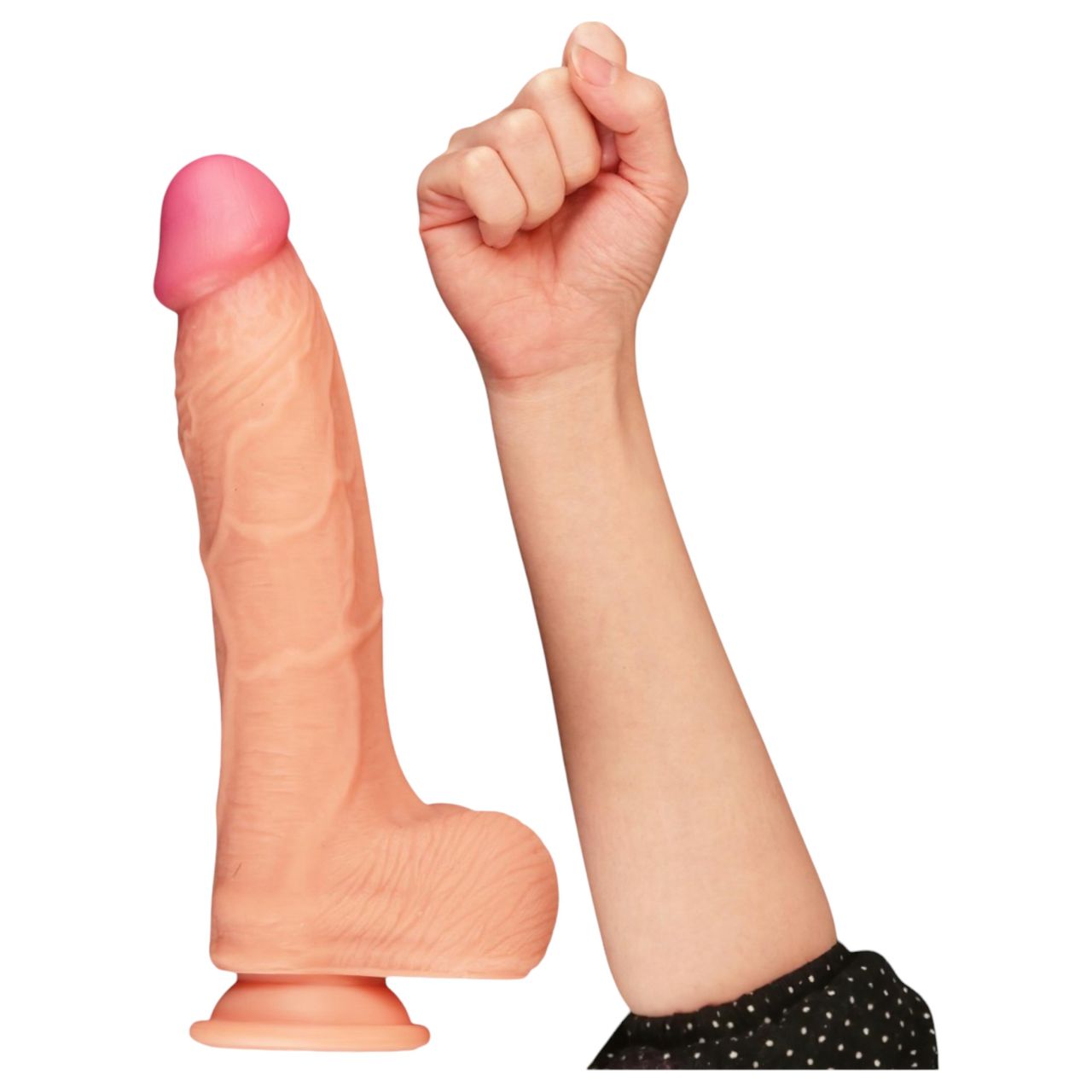 Lovetoy Nature Cock - kétrétegű élethű dildó - 25 cm (testszínű)