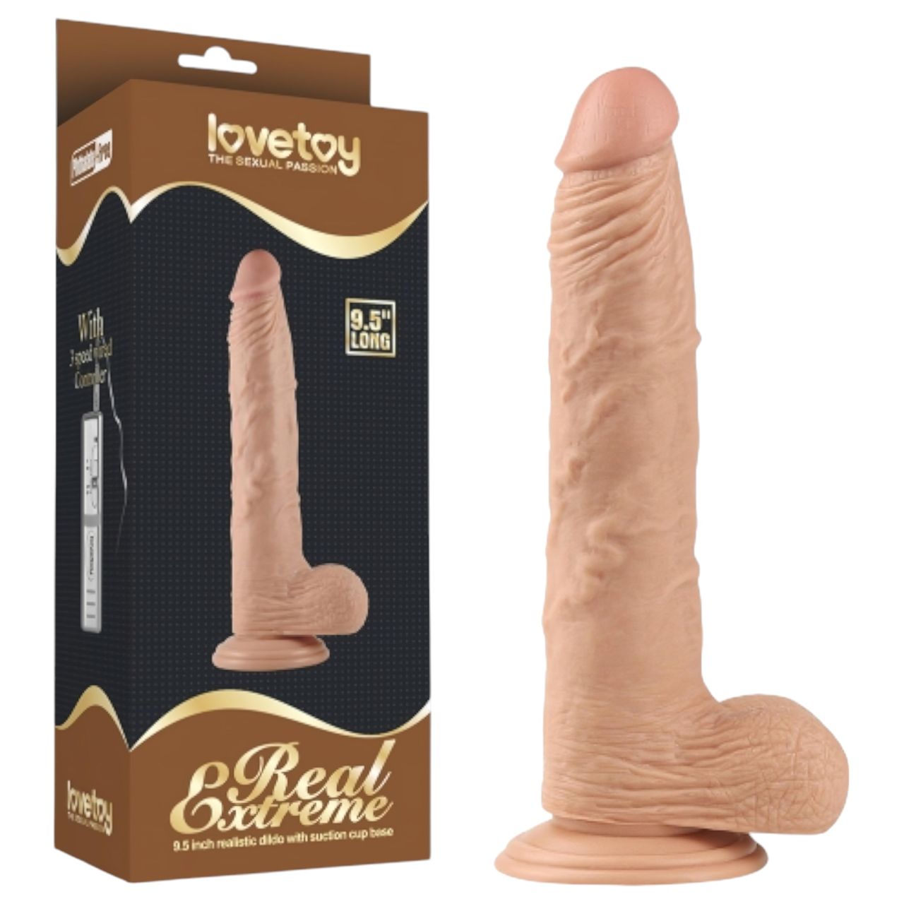 Lovetoy Real Extreme - tapadókorongos dildó - 24 cm
