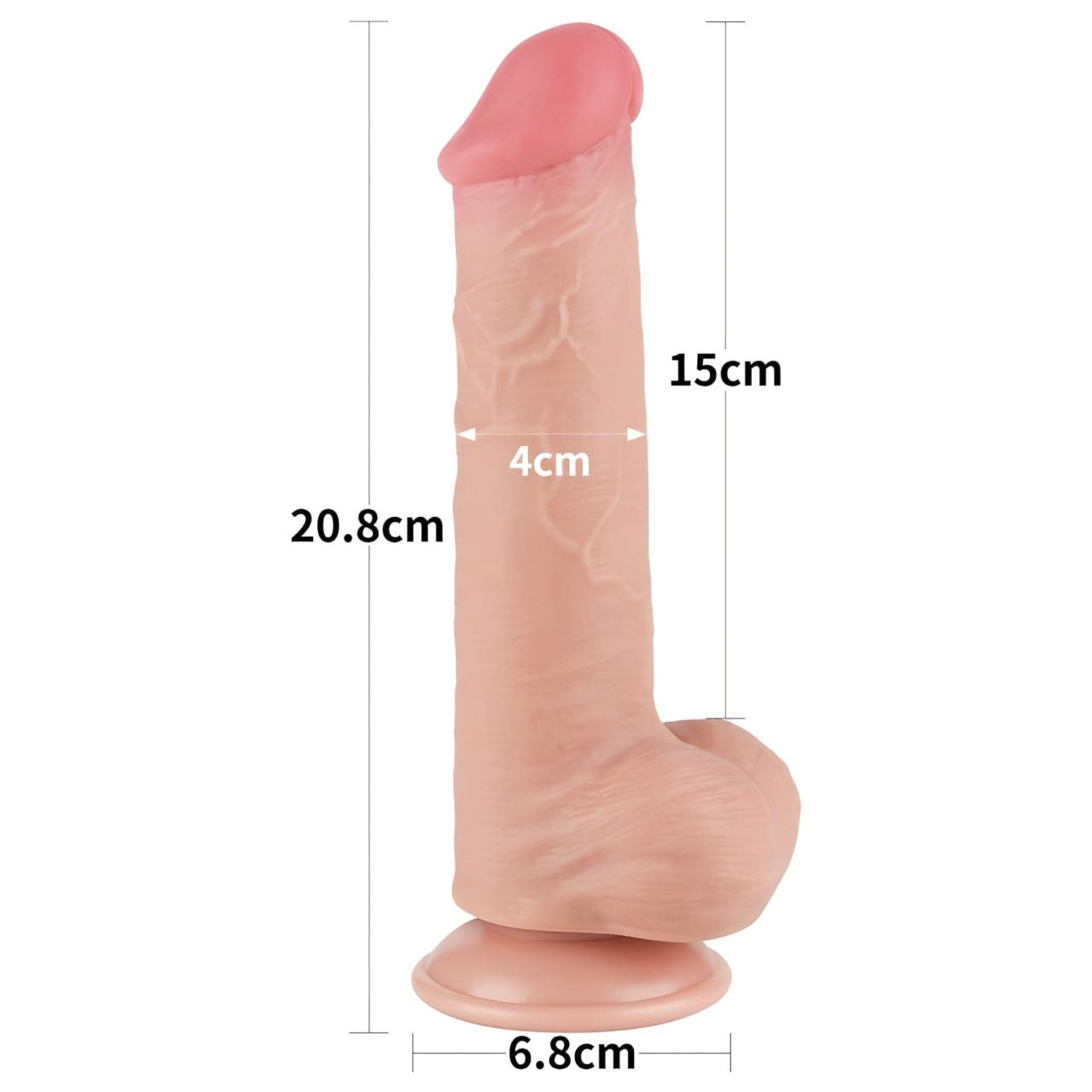 Lovetoy Sliding-Skin - herés kétrétegű dildó - 20,8 cm (testszínű)