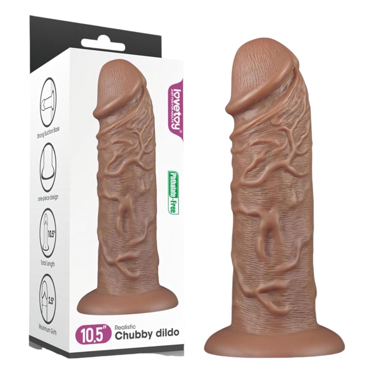 Lovetoy Chubby - tapadókorongos élethű dildó - 25 cm (testszínű) Lovetoy Chubby - tapadókorongos élethű dildó - 25 cm (testszínű)