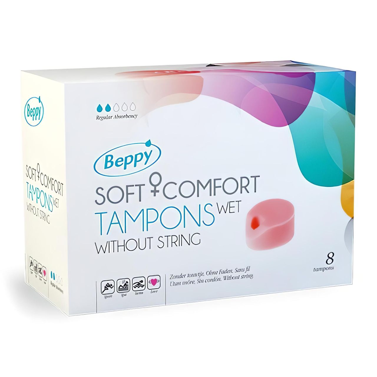 Beppy Soft zsinór nélküli nedves intim szivacstampon - 8 db