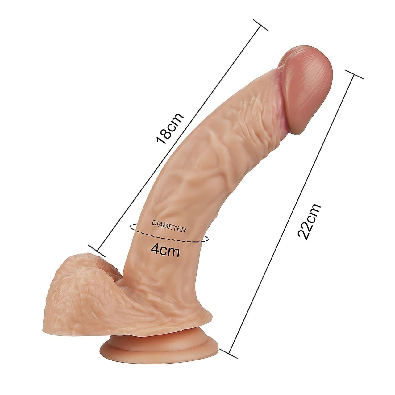Lovetoy Real Extreme - G-pont dildó - 21 cm (testszínű)