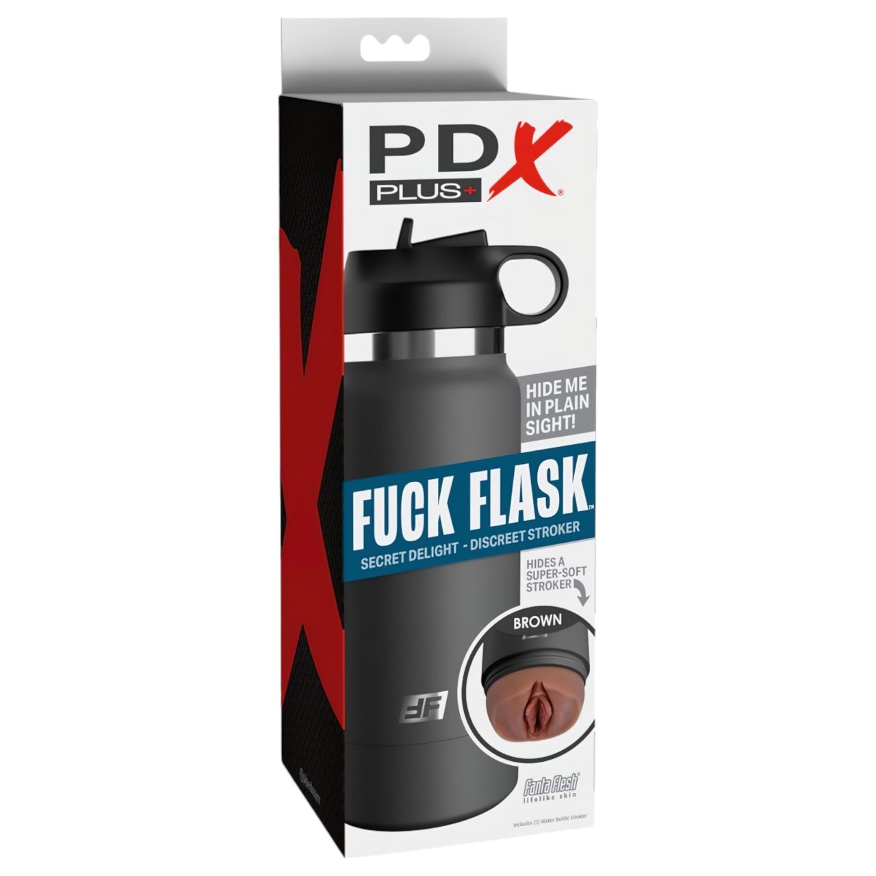 / Fuck Flask Secret Delight - műpunci kulacsban (fekete-barna)