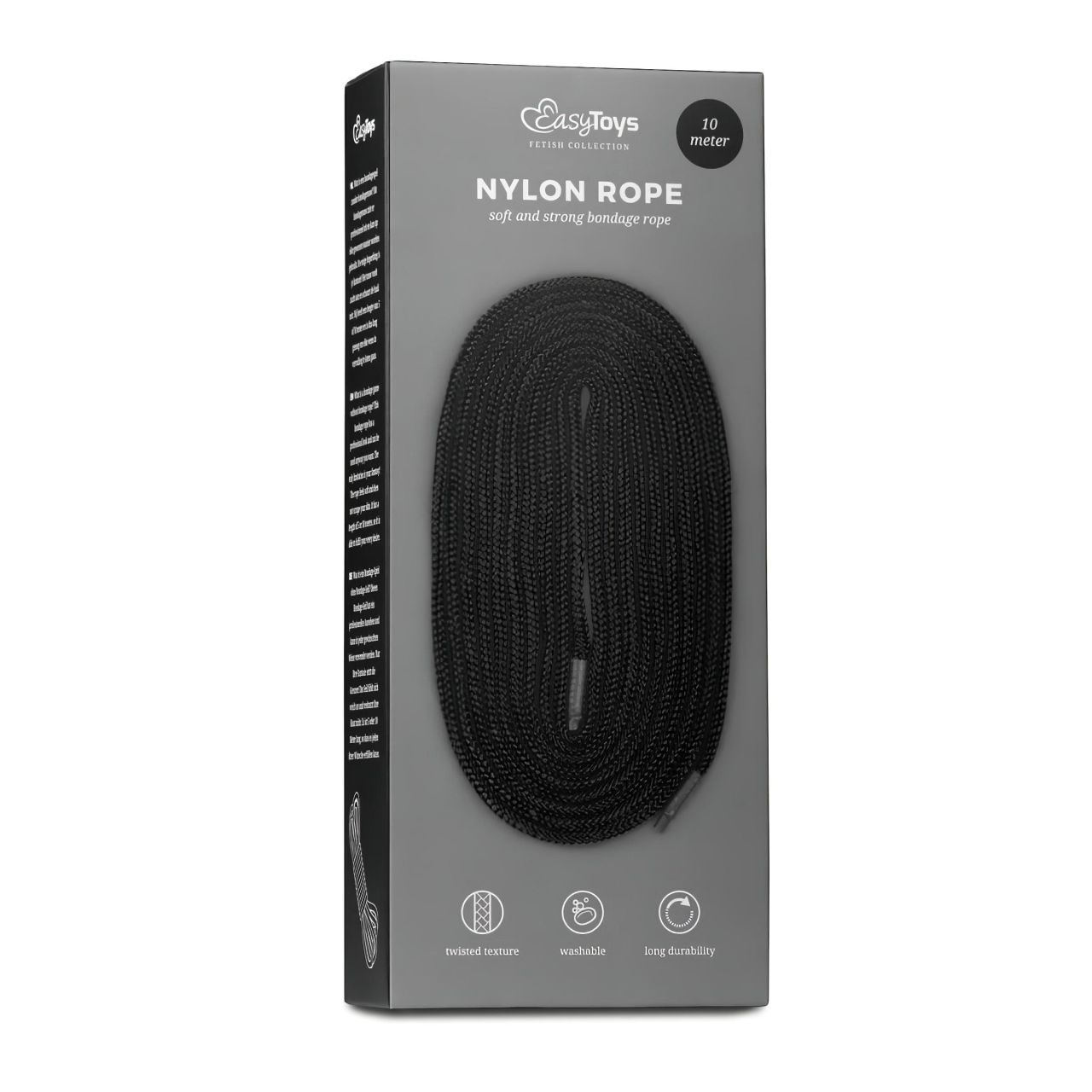 EasyToys Rope - bondage kötél (10 m, fekete)