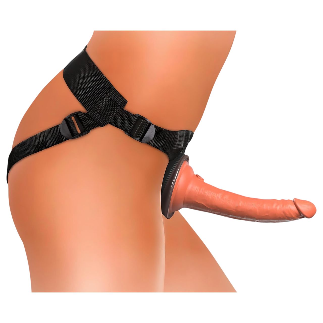 King Cock Elite Comfy - felcsatolható dildó hámmal (sötét testszínű) King Cock Elite Comfy - felcsatolható dildó hámmal (sötét testszínű)