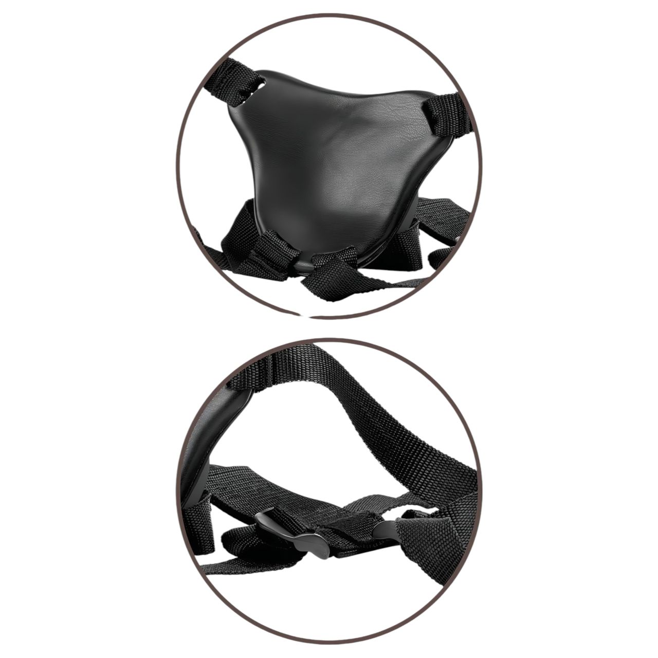 King Cock Elite Comfy - felcsatolható dildó hámmal (sötét testszínű) King Cock Elite Comfy - felcsatolható dildó hámmal (sötét testszínű)