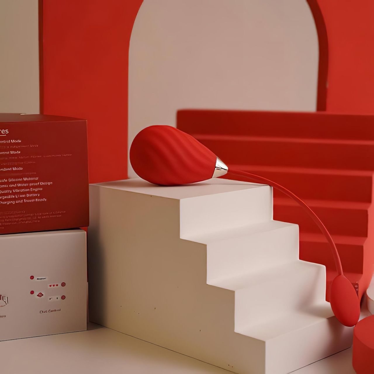 Magic Motion Sundae - hordható App-vezérelt vibrációs tojás (piros)