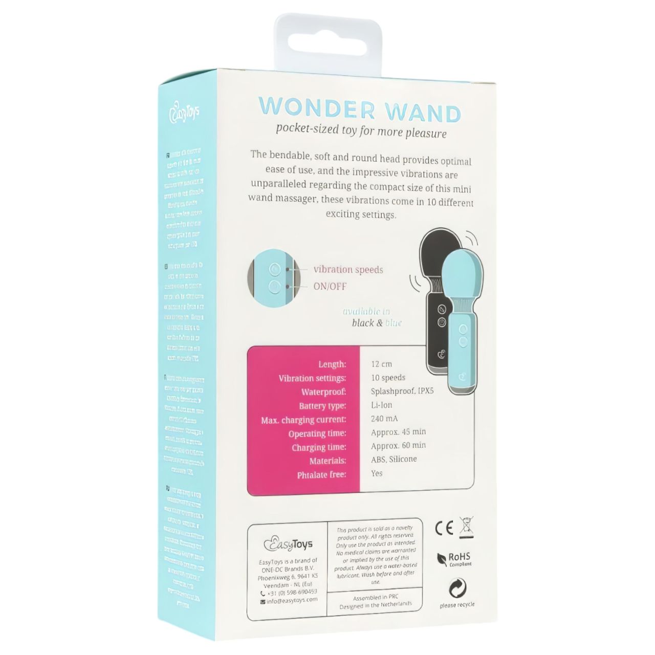 EasyToys Wonder Wand - akkus, mini masszírozó vibrátor (fekete) EasyToys Wonder Wand - akkus, mini masszírozó vibrátor (fekete)