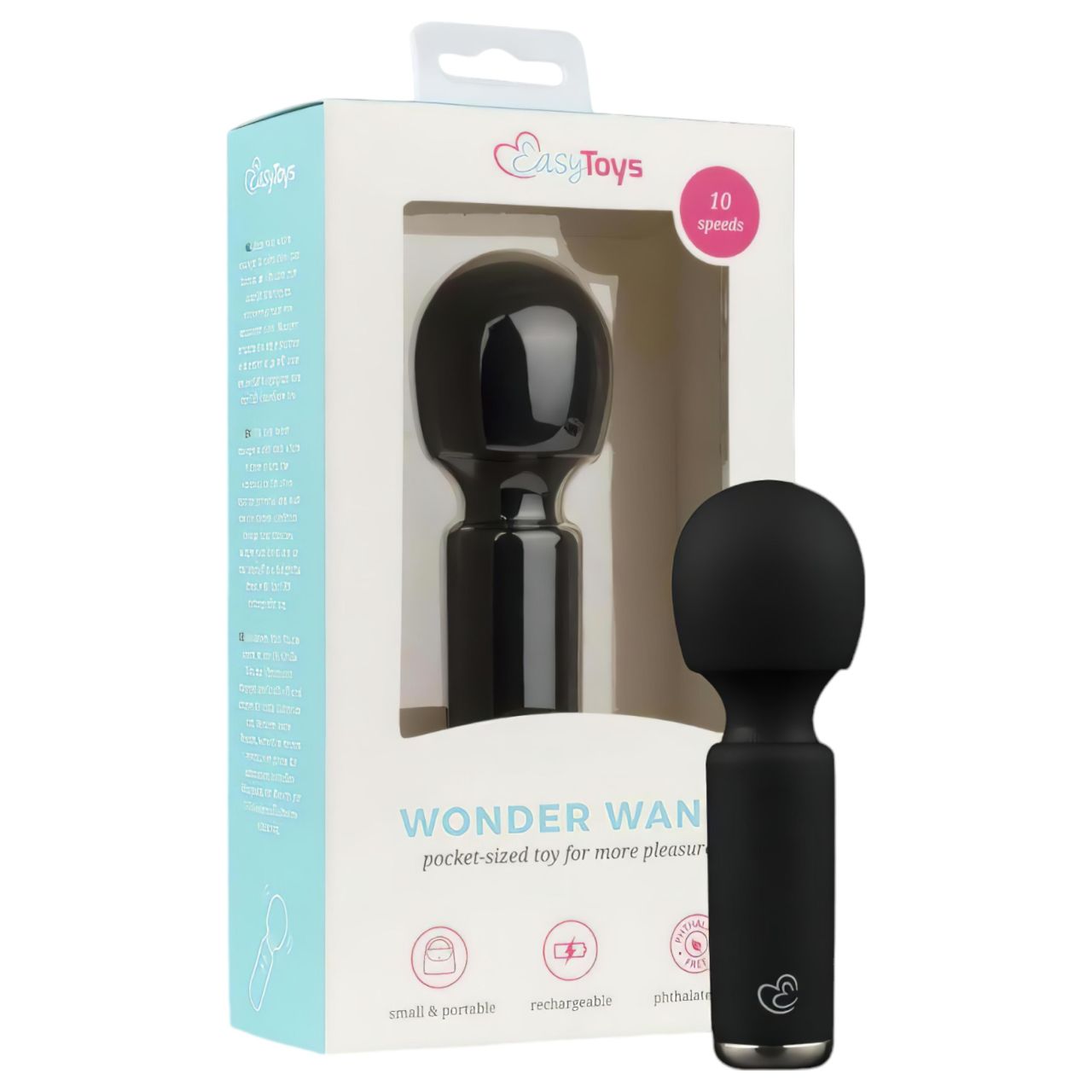 EasyToys Wonder Wand - akkus, mini masszírozó vibrátor (fekete) EasyToys Wonder Wand - akkus, mini masszírozó vibrátor (fekete)