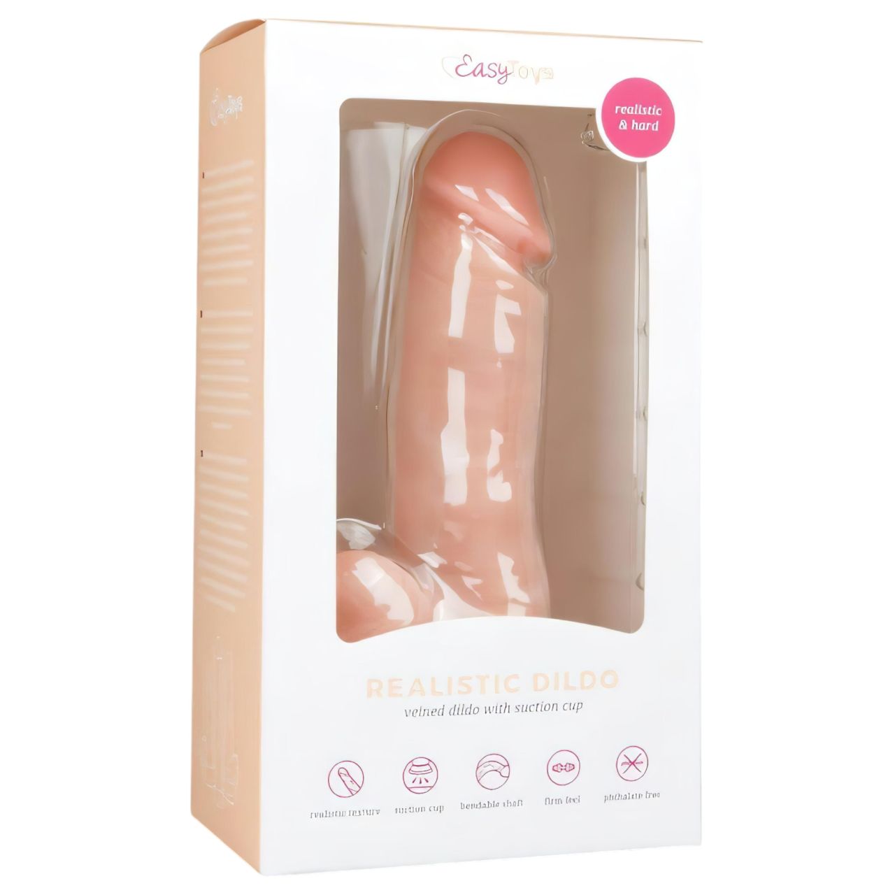 EasyToys - tapadókorongos, herés dildó (17,5 cm, testszínű) EasyToys - tapadókorongos, herés dildó (17,5 cm, testszínű)