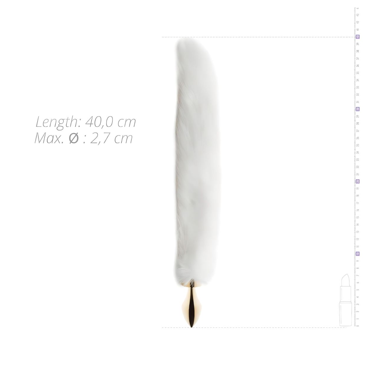 EasyToys Fox NO13 - fém butt plug rókafarokkal (arany-fehér)