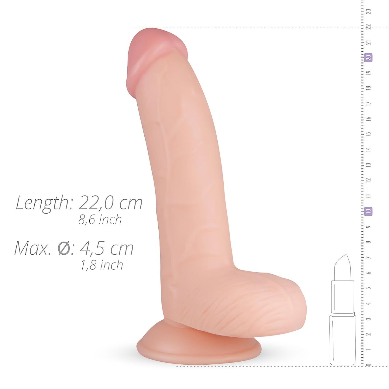Real Fantasy Cliff - herés élethű dildó - 22 cm (testszínű)