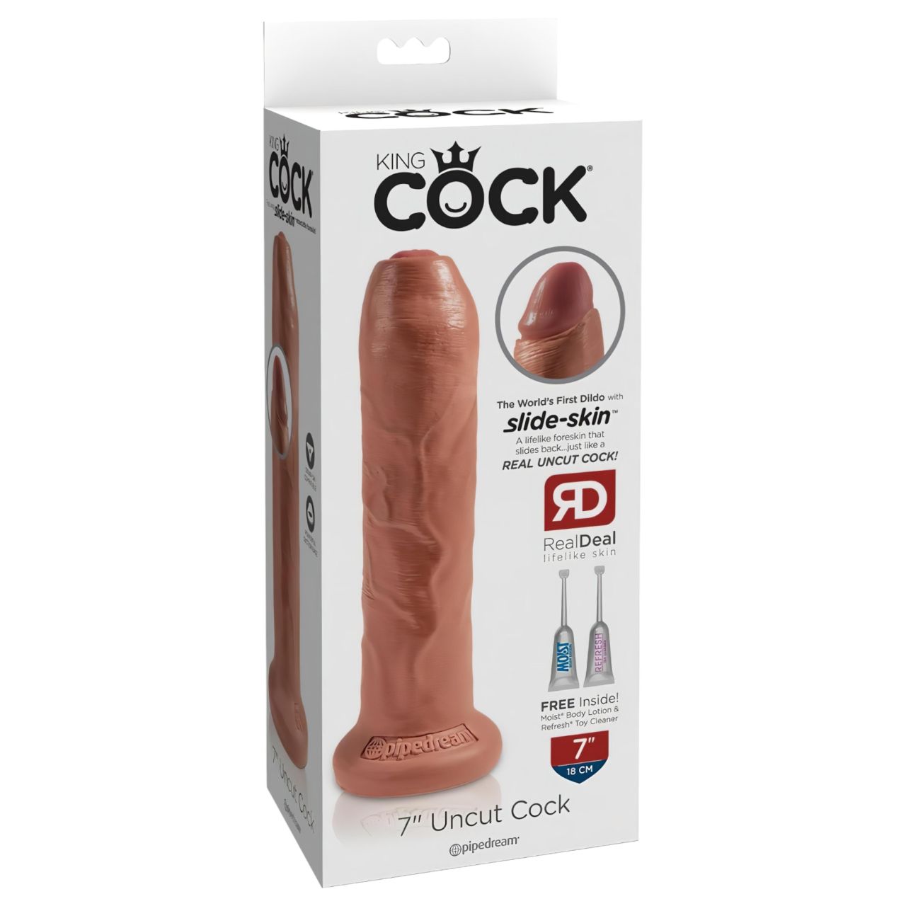 King Cock 7 - élethű dildó (18 cm) - sötét natúr King Cock 7 - élethű dildó (18 cm) - sötét natúr