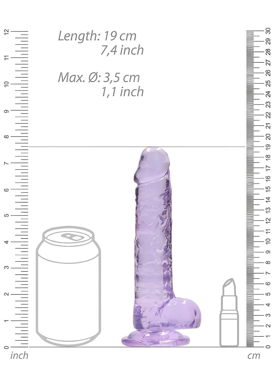 RealRock - átlátszó élethű dildó (lila, 17 cm) RealRock - átlátszó élethű dildó (lila, 17 cm)