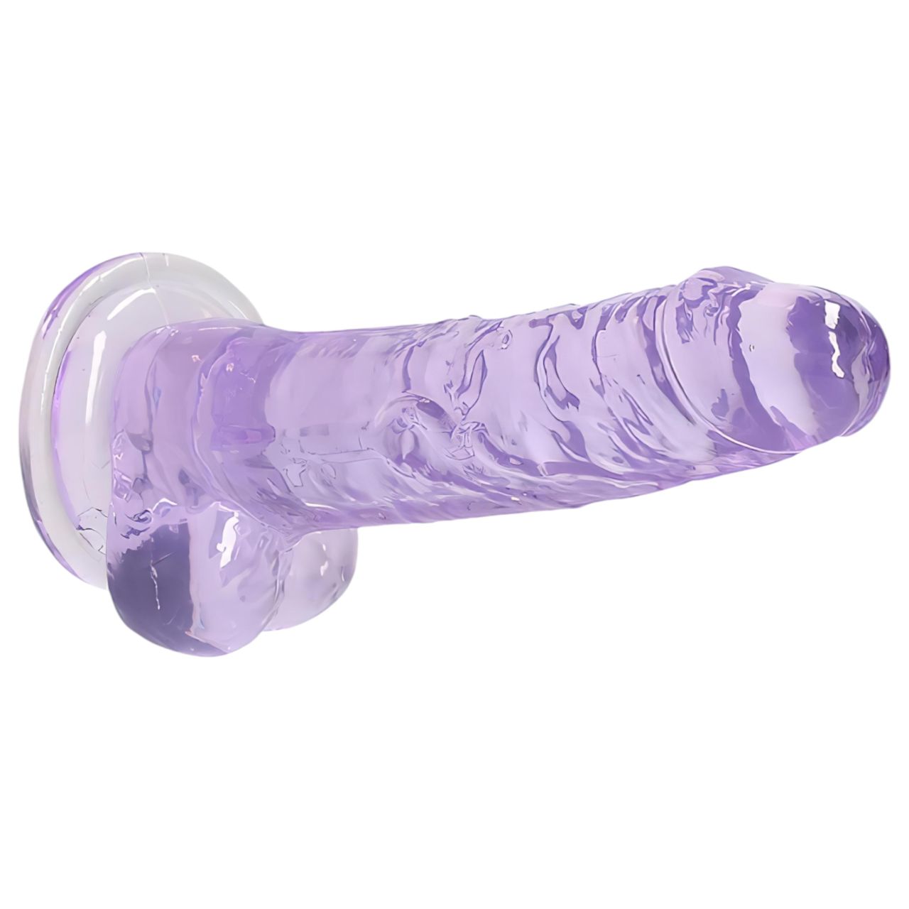RealRock - átlátszó élethű dildó (lila, 17 cm) RealRock - átlátszó élethű dildó (lila, 17 cm)