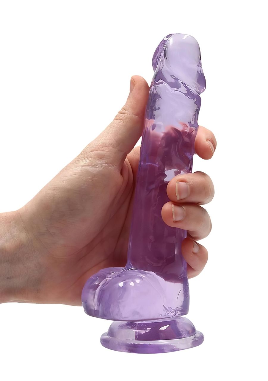 RealRock - átlátszó élethű dildó (lila, 17 cm) RealRock - átlátszó élethű dildó (lila, 17 cm)
