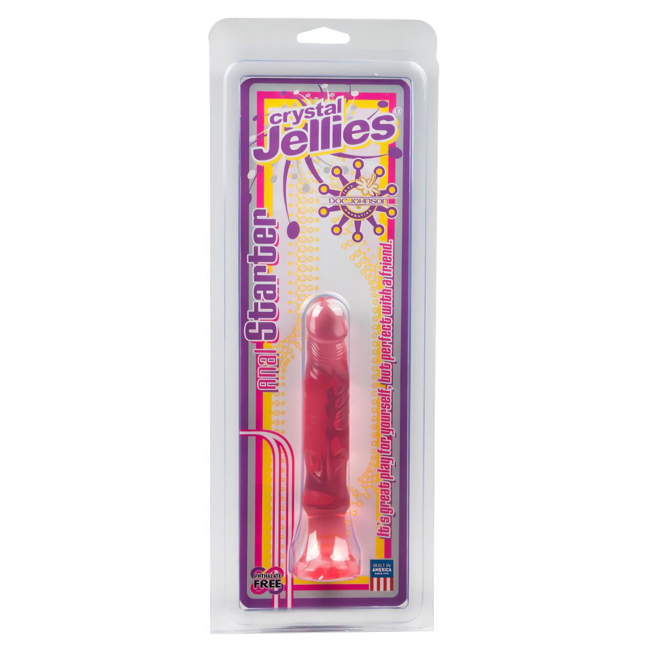 Crystal Jellies - tapadókorongos anál dildó (pink)