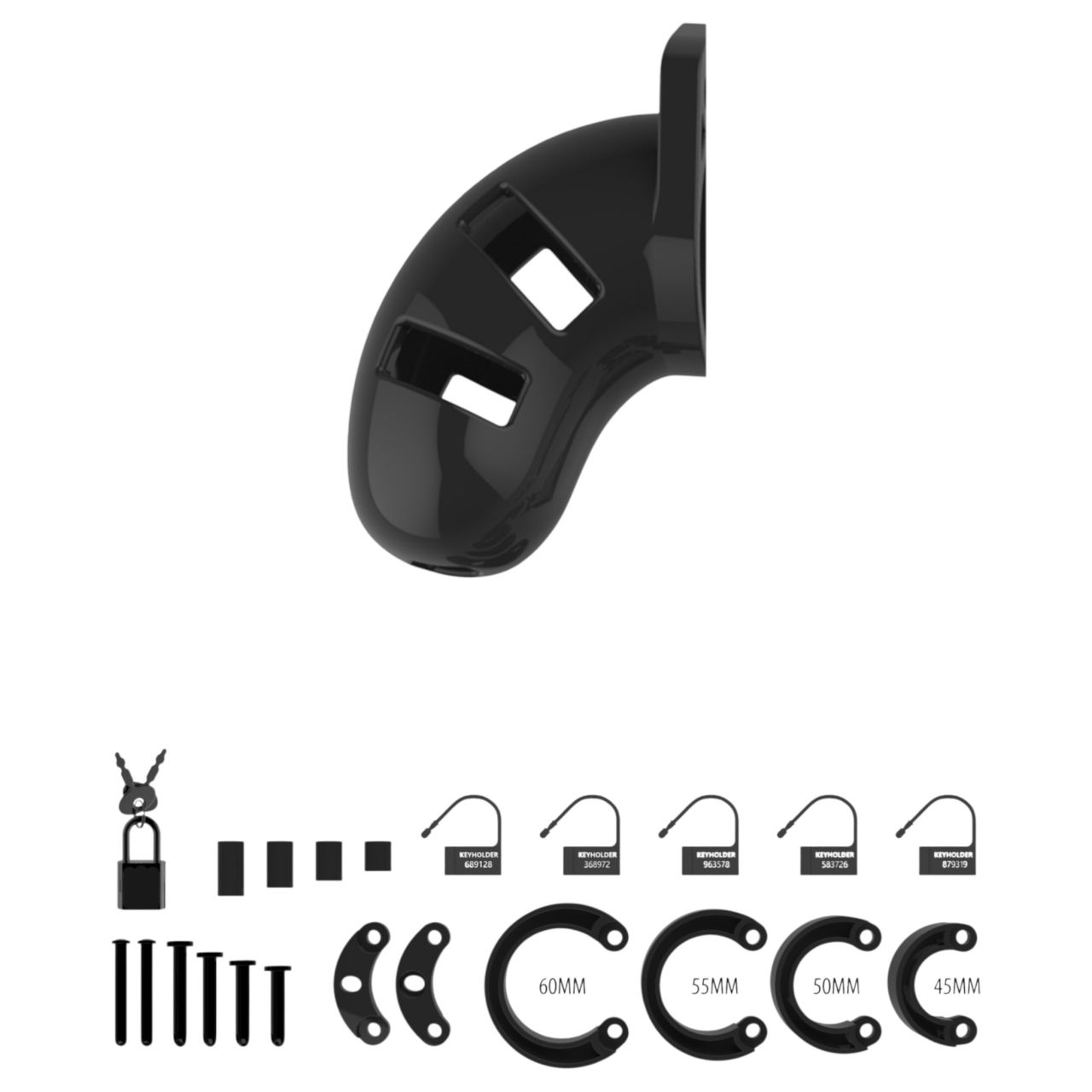ManCage - Model 13 péniszketrec (fekete) - 6,5 cm