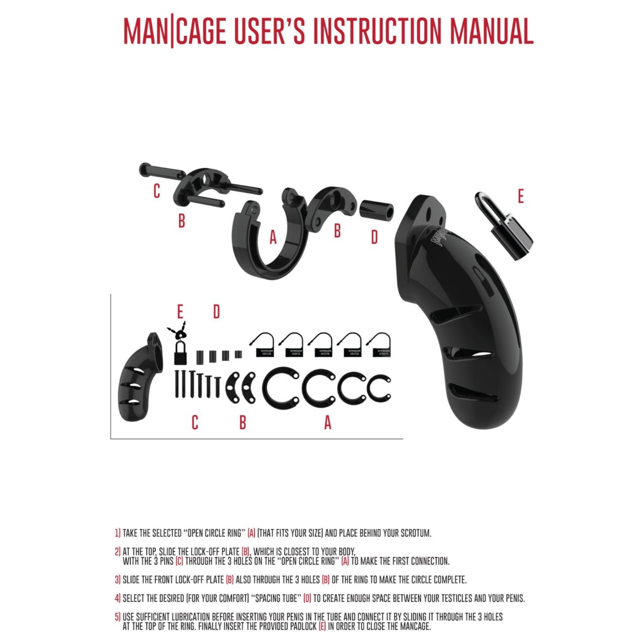 ManCage - Model 13 péniszketrec (fekete) - 6,5 cm