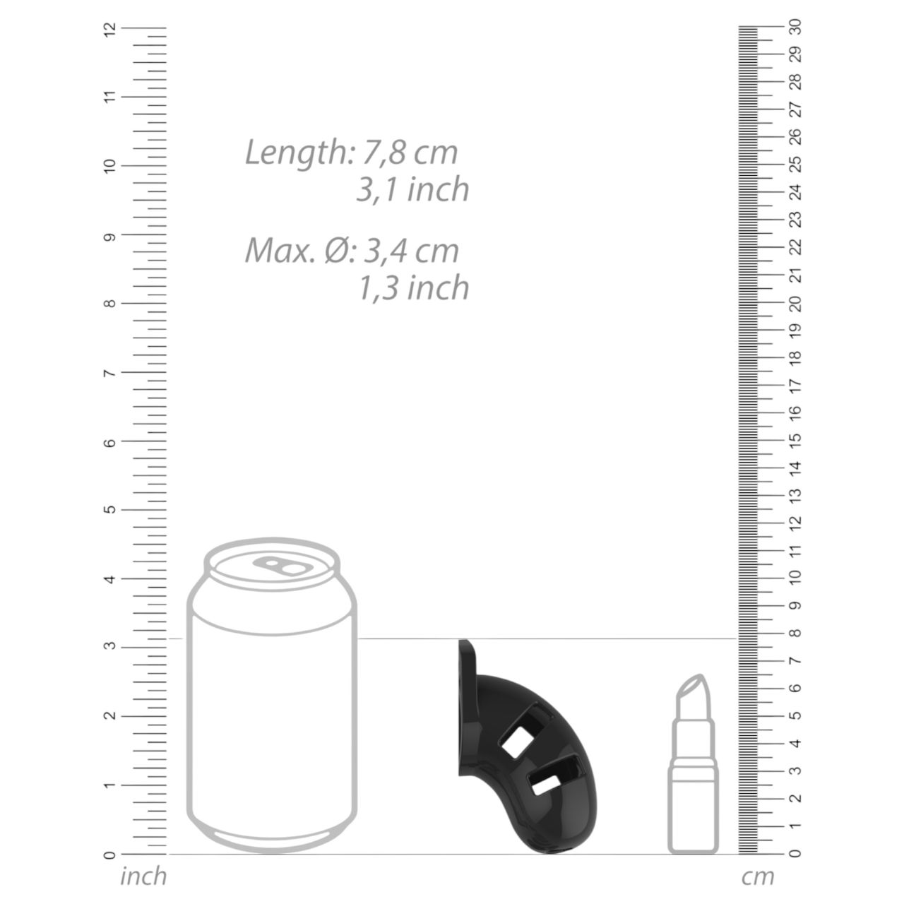 ManCage - Model 13 péniszketrec (fekete) - 6,5 cm