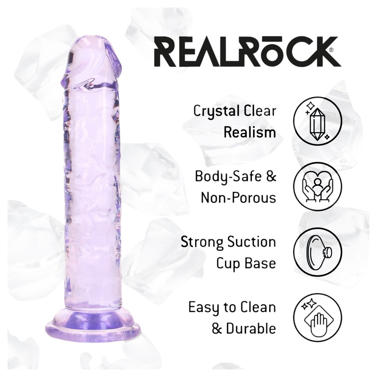 RealRock - élethű dildó tapadókoronggal (lila) - 12,7 cm RealRock - élethű dildó tapadókoronggal (lila) - 12,7 cm
