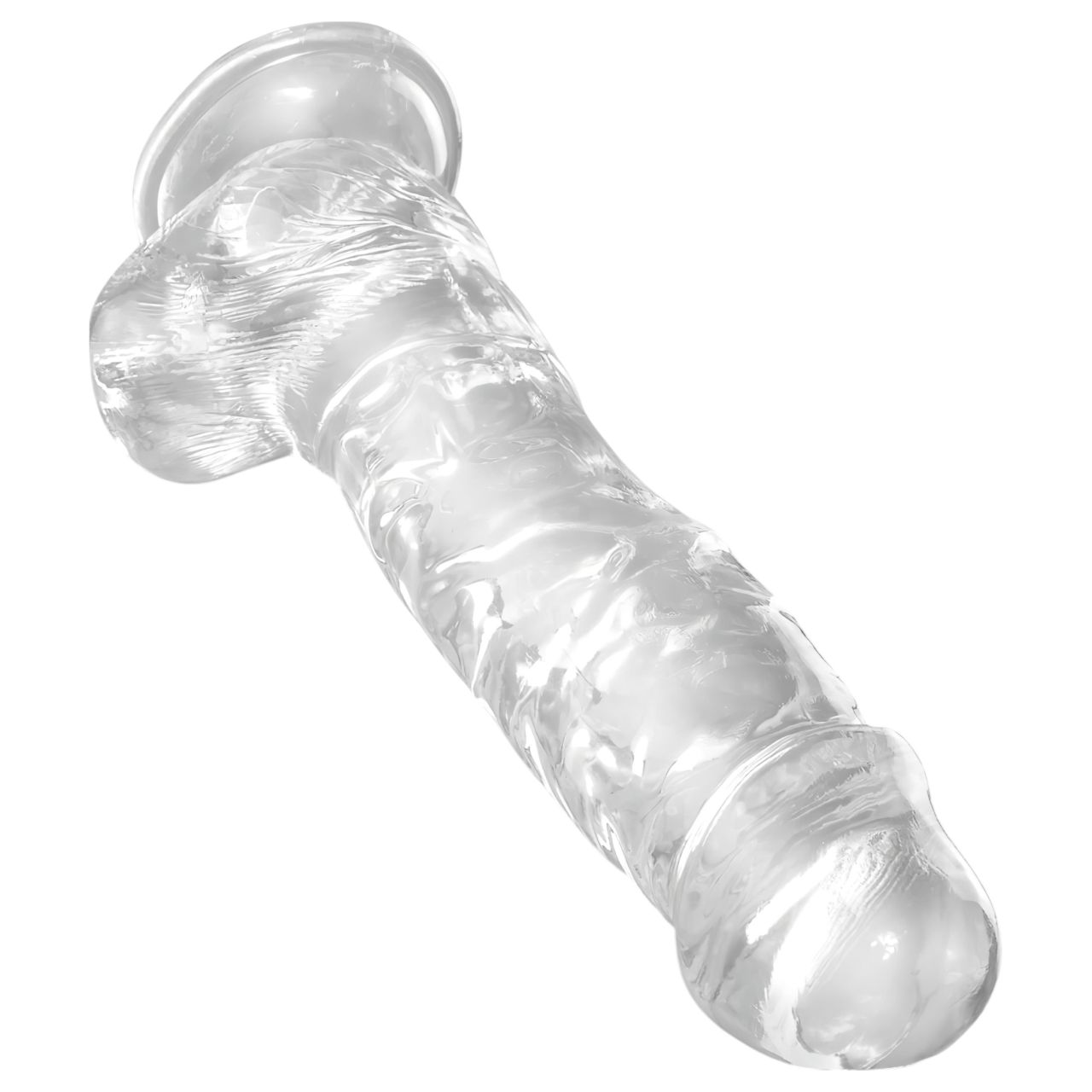 King Cock Clear 8 - tapadókorongos, herés dildó (20 cm) King Cock Clear 8 - tapadókorongos, herés dildó (20 cm)