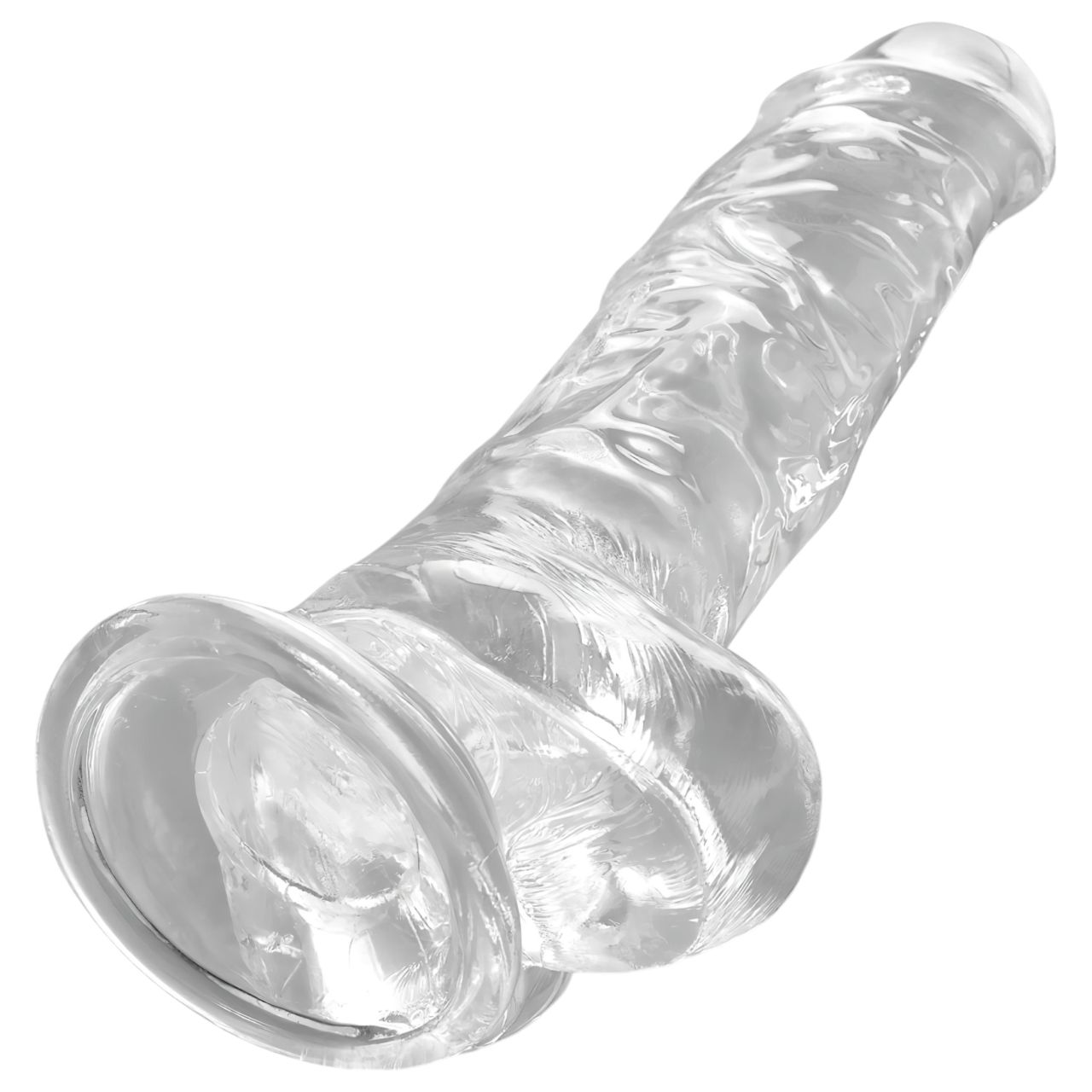 King Cock Clear 8 - tapadókorongos, herés dildó (20 cm) King Cock Clear 8 - tapadókorongos, herés dildó (20 cm)
