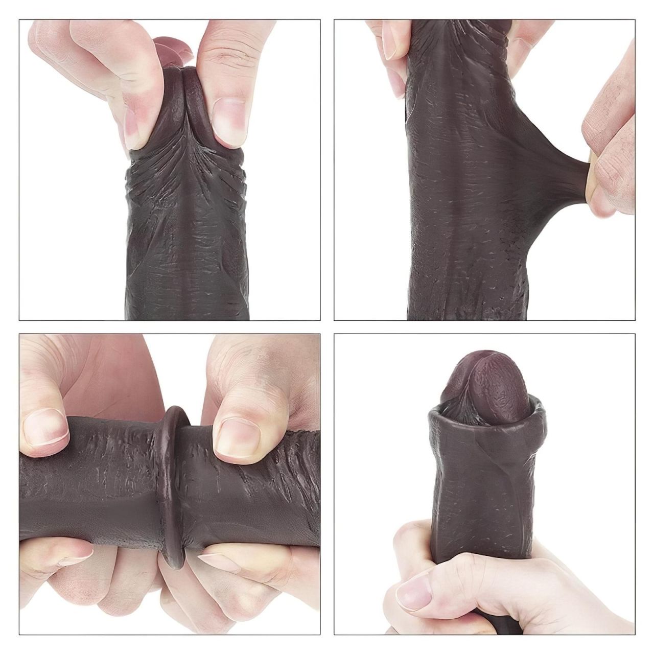 Lovetoy Sliding-Skin - kétrétegű dildó - 18 cm (barna) Lovetoy Sliding-Skin - kétrétegű dildó - 18 cm (barna)