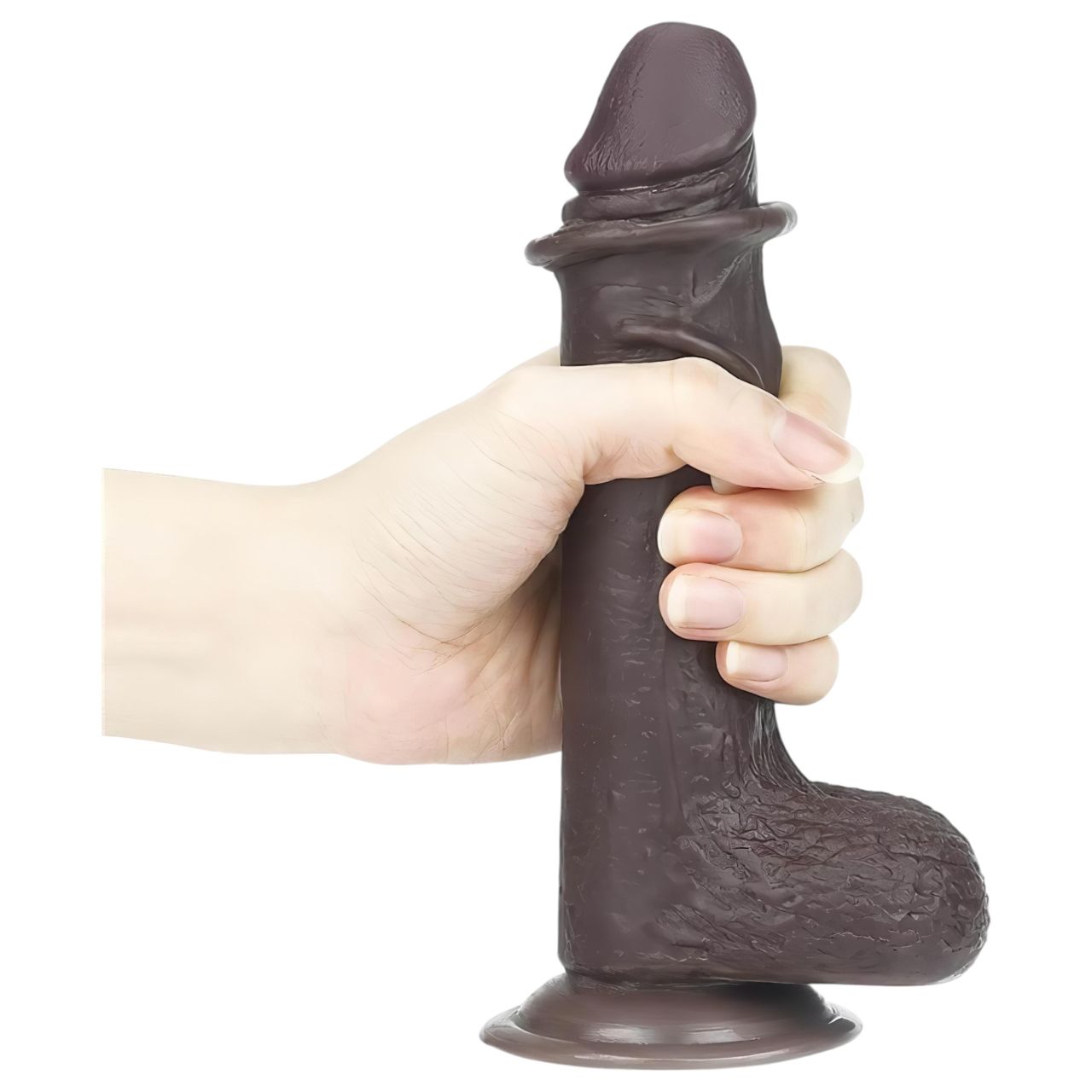 Lovetoy Sliding-Skin - kétrétegű dildó - 18 cm (barna) Lovetoy Sliding-Skin - kétrétegű dildó - 18 cm (barna)