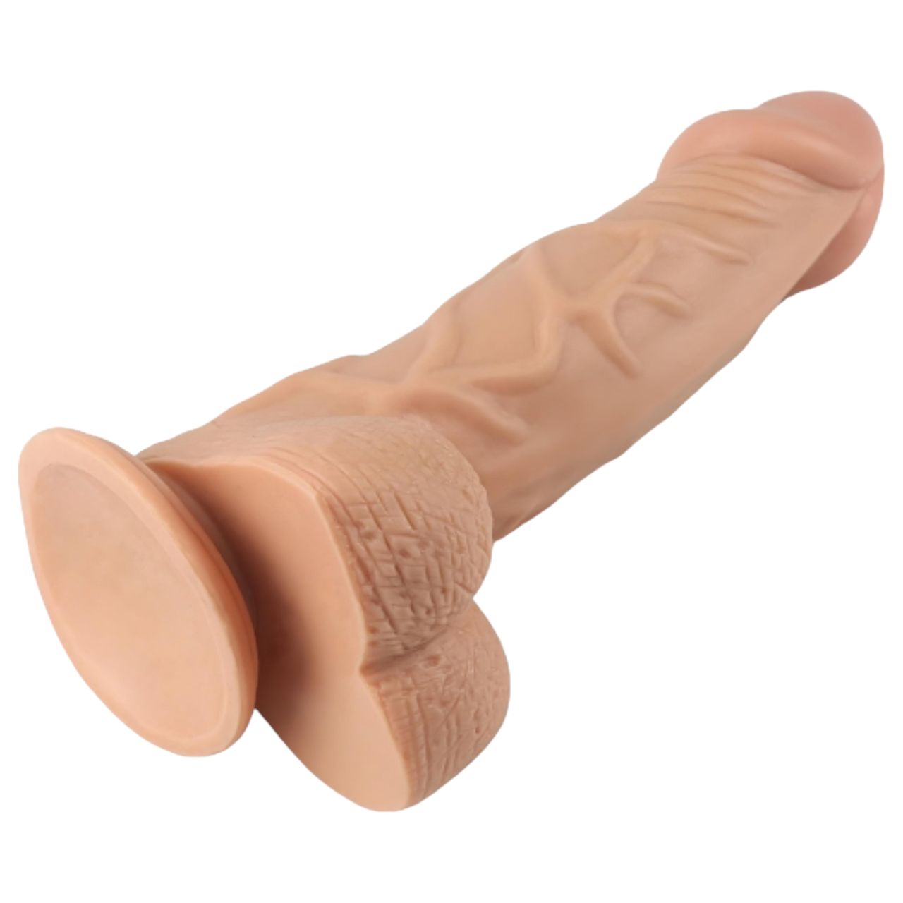 Lovetoy Real Extreme - tapadókorongos dildó - 23 cm (testszínű)