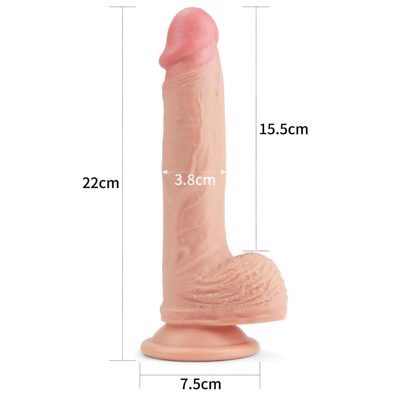 Lovetoy Nature Cock - tapadókorongos élethű dildó - 21 cm (testszínű)