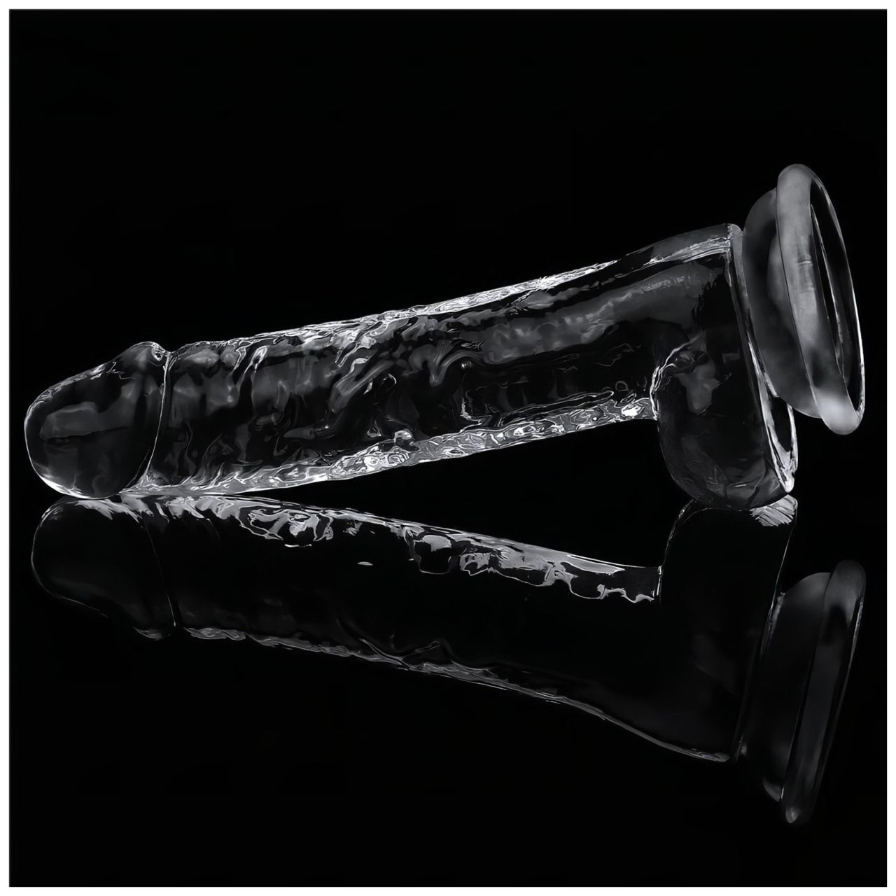 Lovetoy Flawless Clear - tapadókorongos dildó - 19 cm (átlátszó)