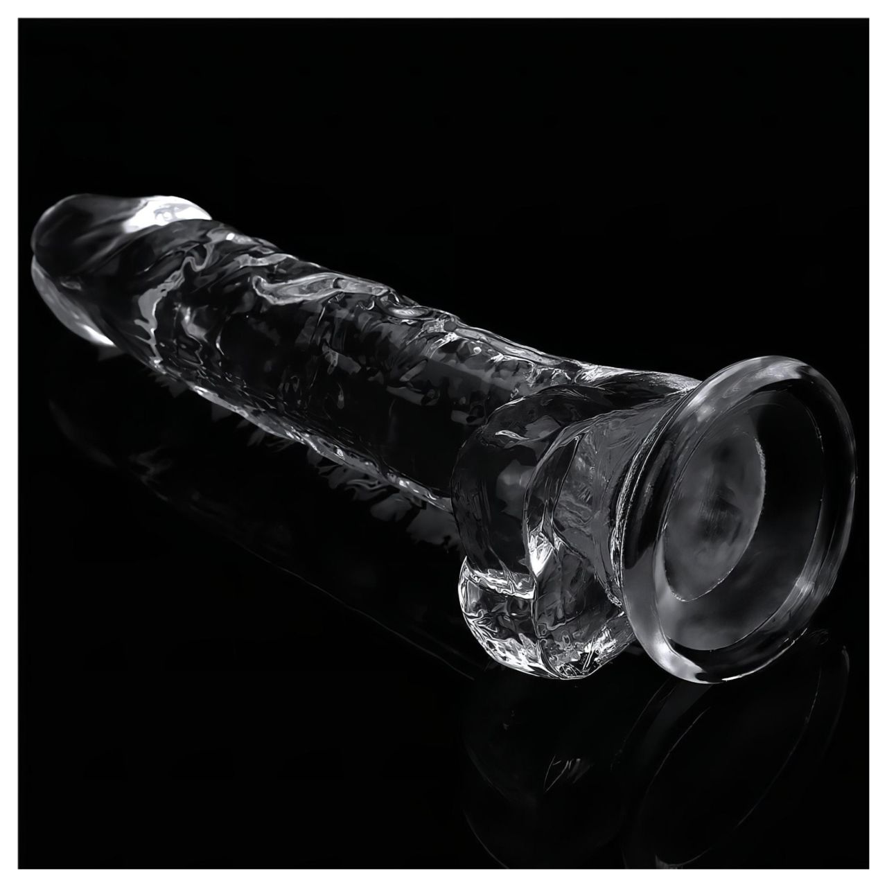 Lovetoy Flawless Clear - tapadókorongos dildó - 19 cm (átlátszó)