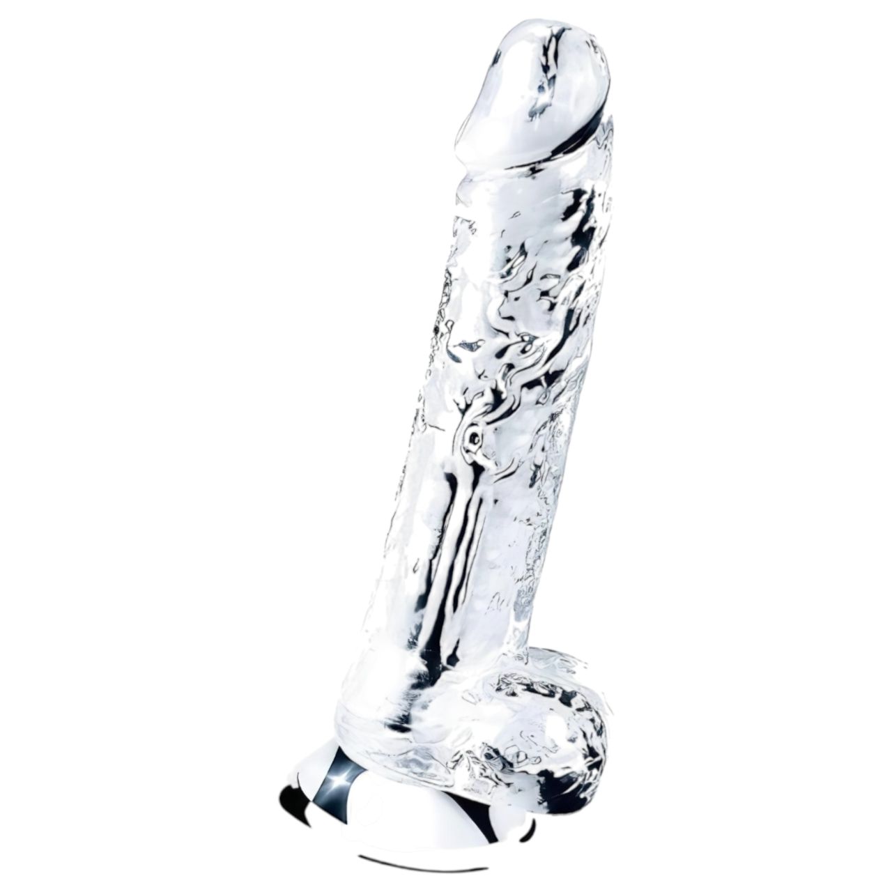 Lovetoy Flawless Clear - tapadókorongos dildó - 19 cm (átlátszó)