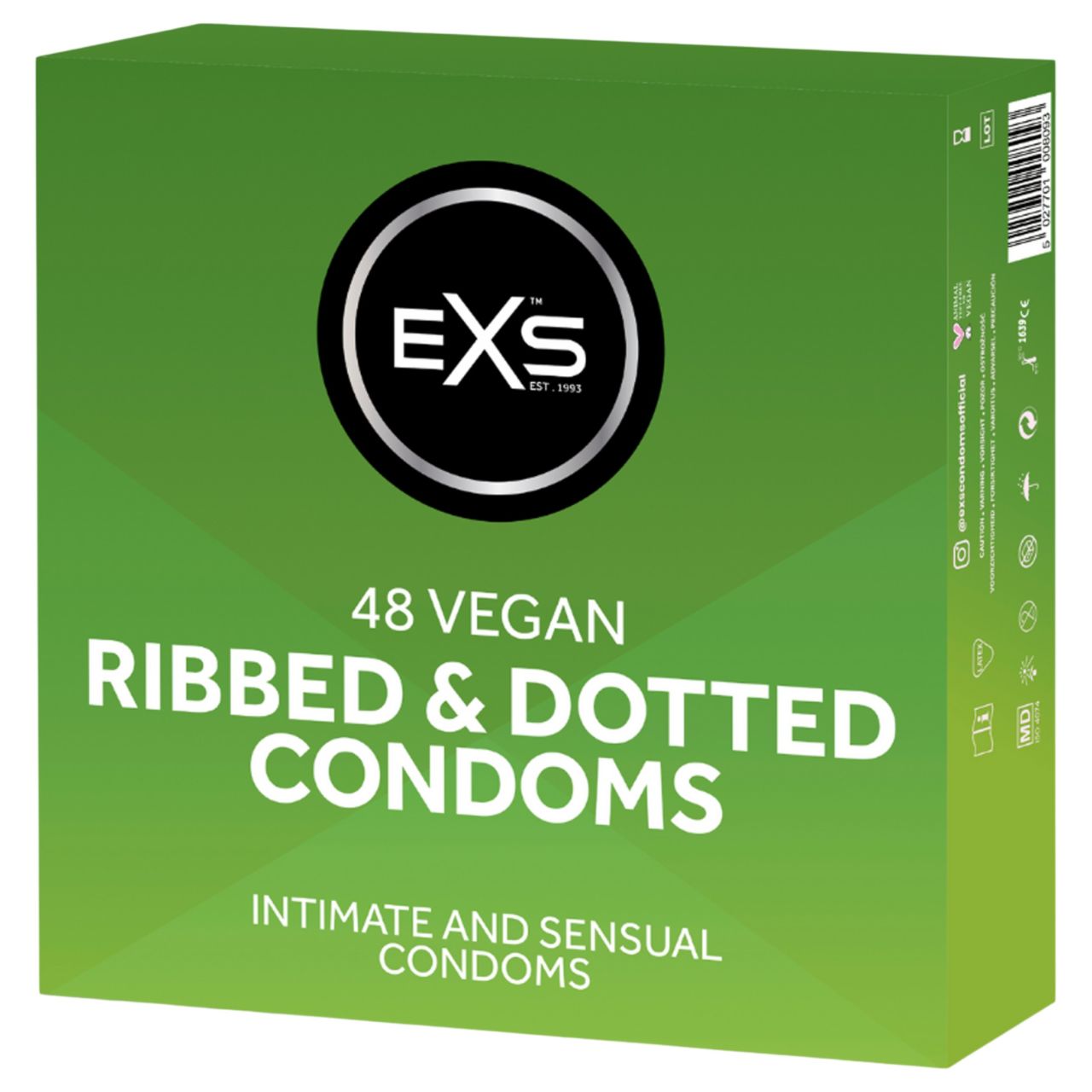 EXS Ribbed & Dotted - bordázott, pontozott óvszer (48 db) EXS Ribbed & Dotted - bordázott, pontozott óvszer (48 db)