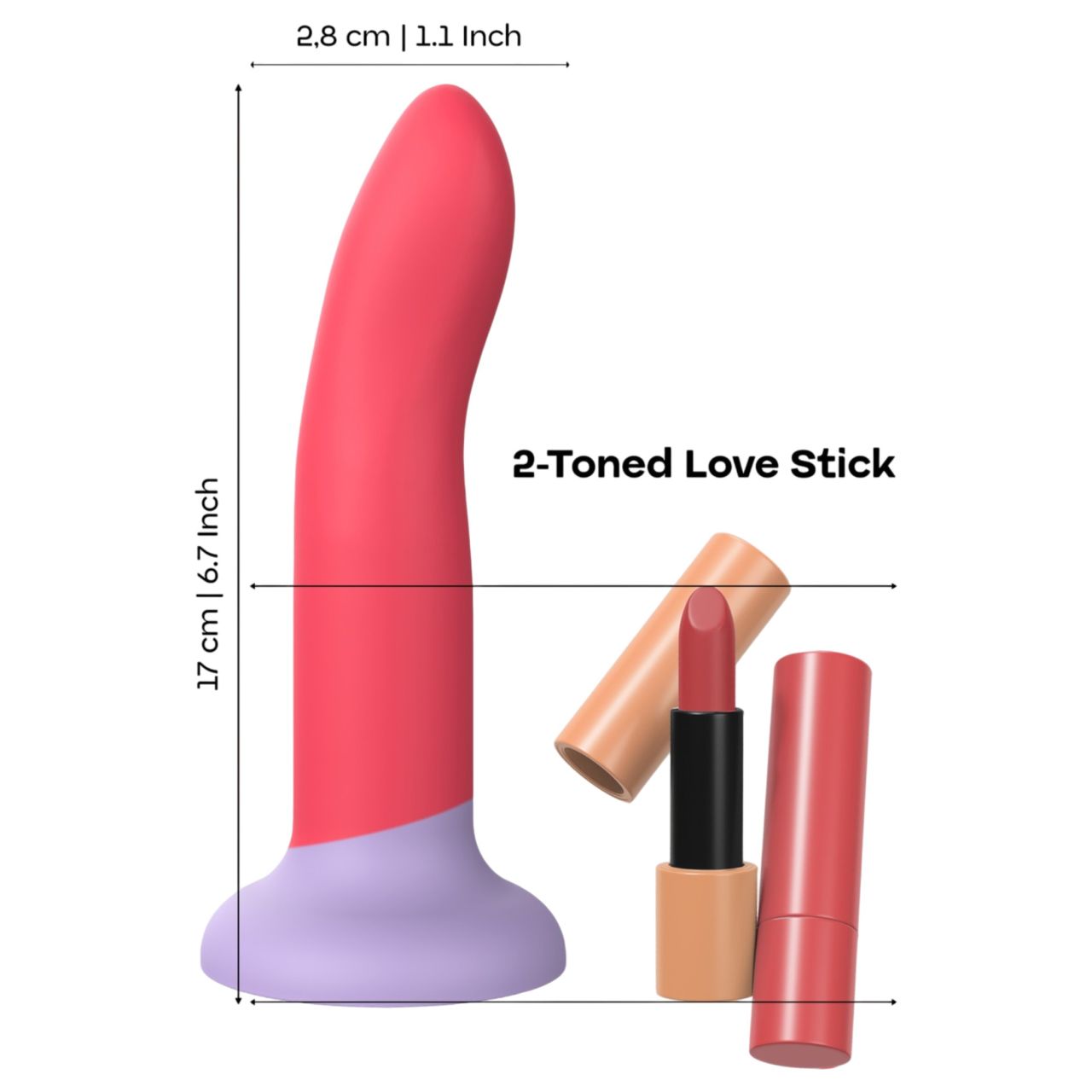 Dreamtoys Love Signal - kétszínű szilikon dildó közepes (piros) Dreamtoys Love Signal - kétszínű szilikon dildó közepes (piros)