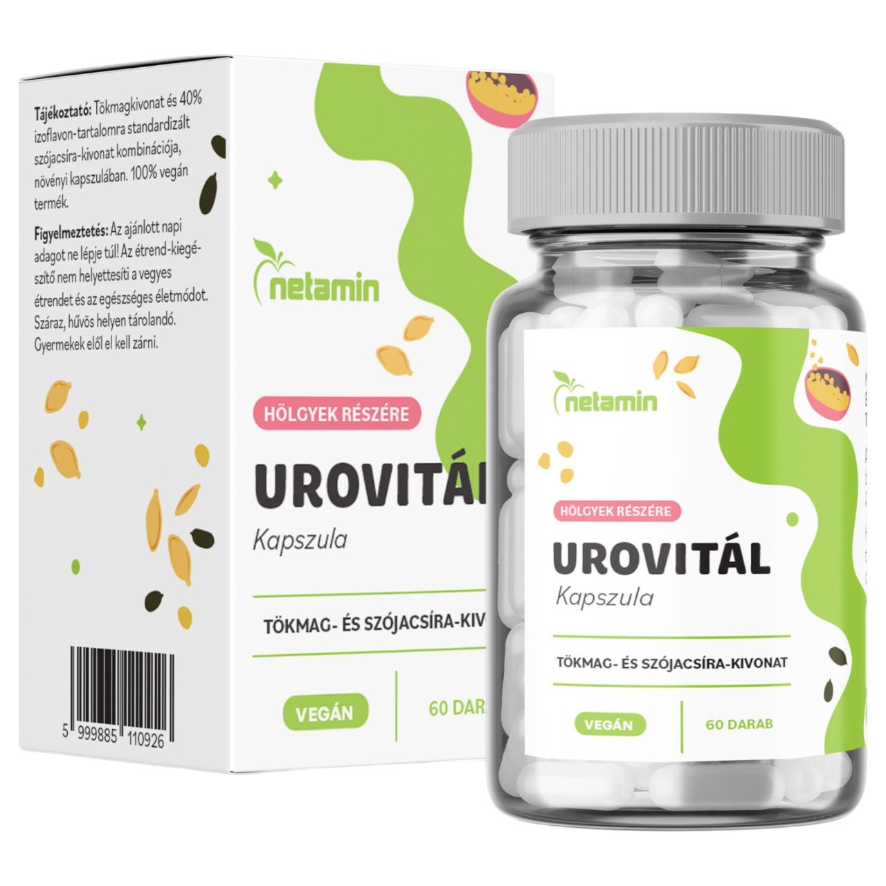 Netamin UroVitál - étrend kiegészítő kapszula inkontinenciára (60 db) Netamin UroVitál - étrend kiegészítő kapszula inkontinenciára (60 db)