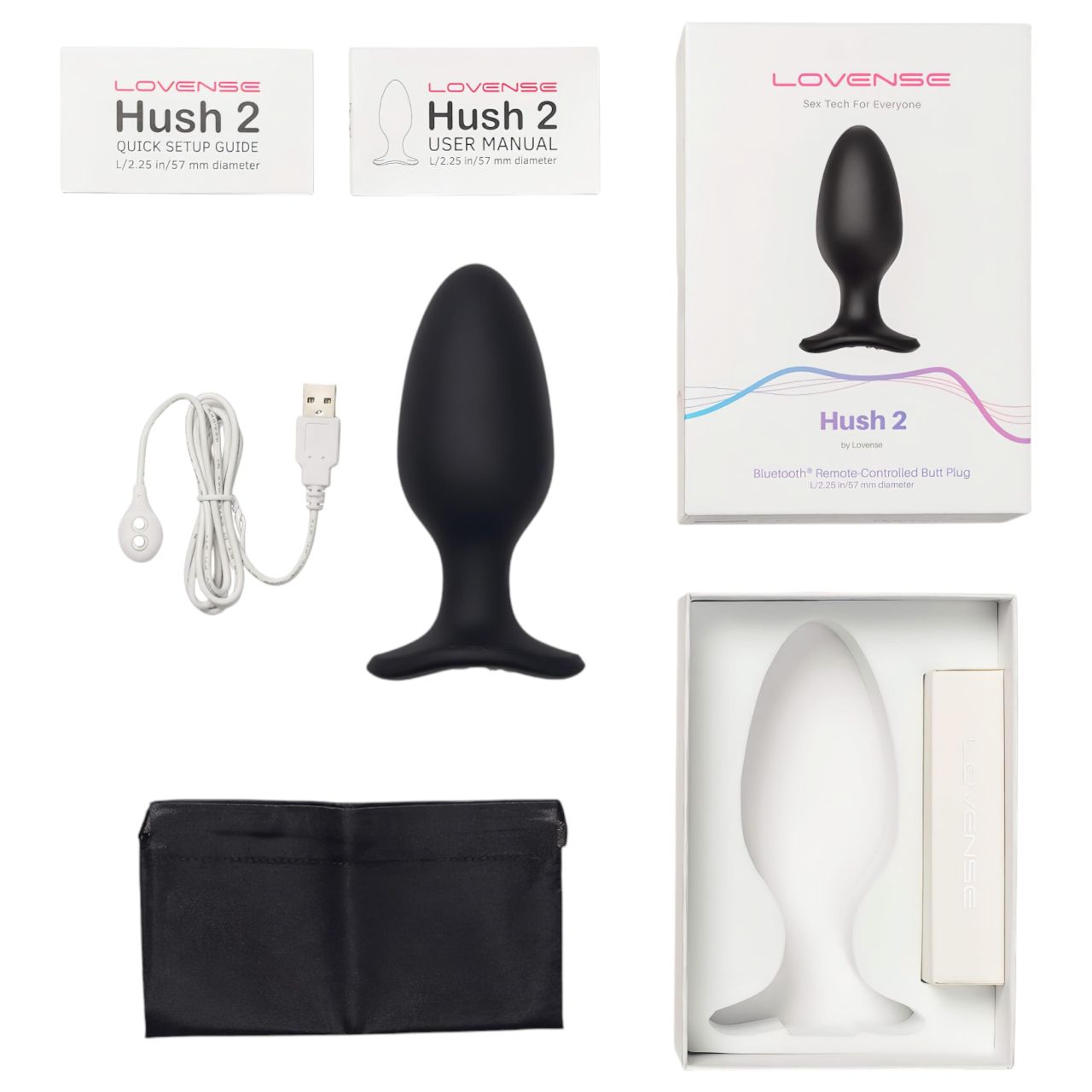 LOVENSE Hush 2 L - akkus kis anál vibrátor (57 mm, fekete) LOVENSE Hush 2 L - akkus kis anál vibrátor (57 mm, fekete)