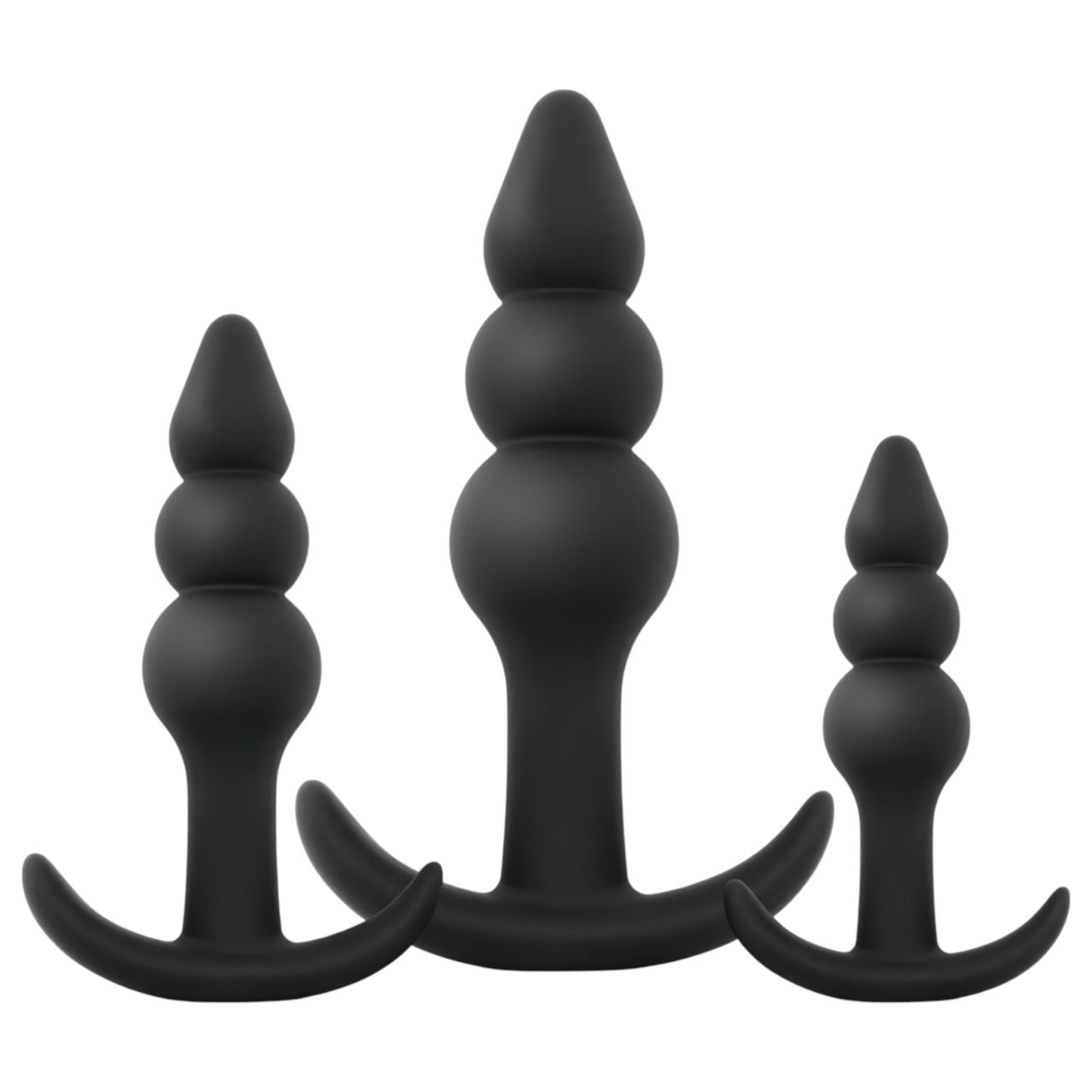 EasyToys - gömbös anál plug szett - 3 részes (fekete) EasyToys - gömbös anál plug szett - 3 részes (fekete)